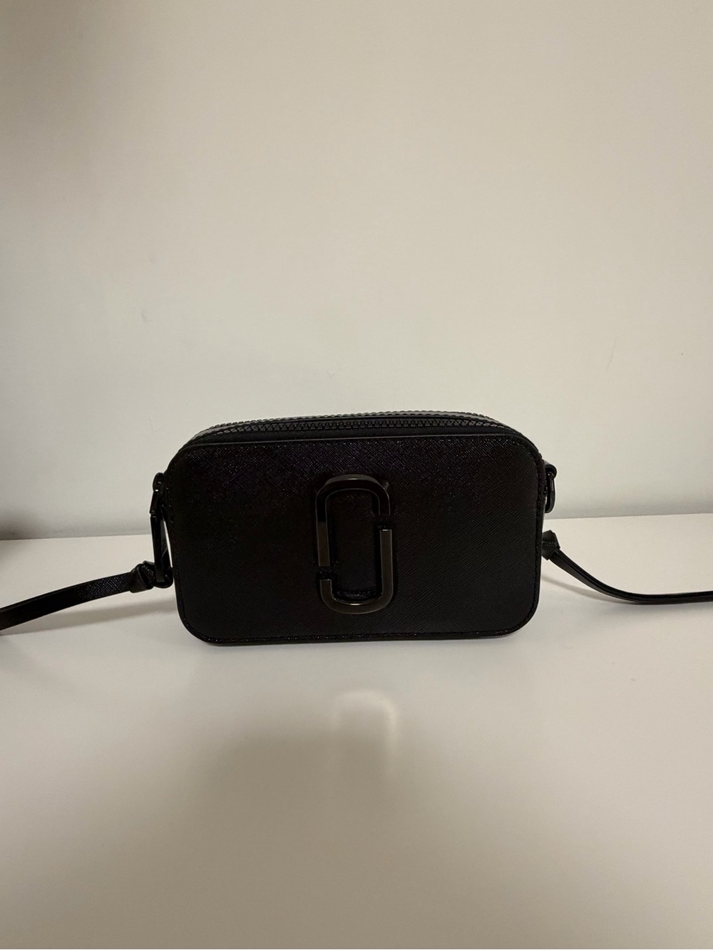 Marc Jacobs Black Snapshot Camera Bag with Double J Logo